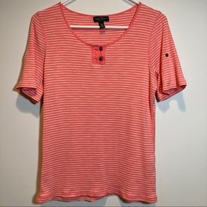 Lauren Ralph Lauren Red and White Striped Top!